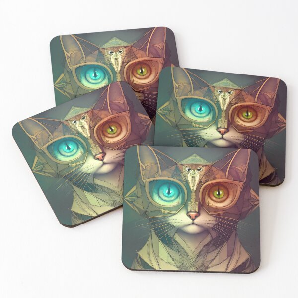 Item preview, Geometric Cat - Modern Digital Art designed and sold by Ai-michiart.