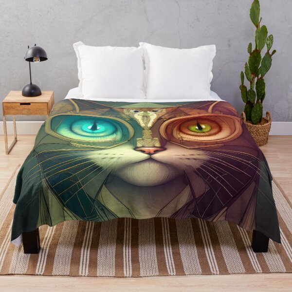 Item preview, Geometric Cat - Modern Digital Art designed and sold by Ai-michiart.