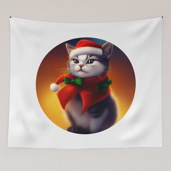 Item preview, Christmas Cat Closeup designed and sold by ArtificialCraft.