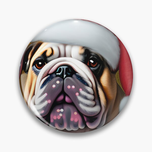 Item preview, Christmas Bulldog Wearing A Santa Hat designed and sold by ZenEverAI.