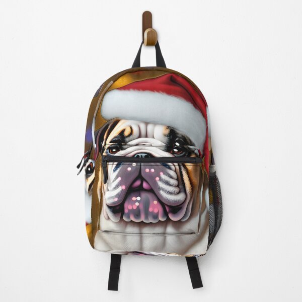 Item preview, Christmas Bulldog Wearing A Santa Hat designed and sold by ZenEverAI.