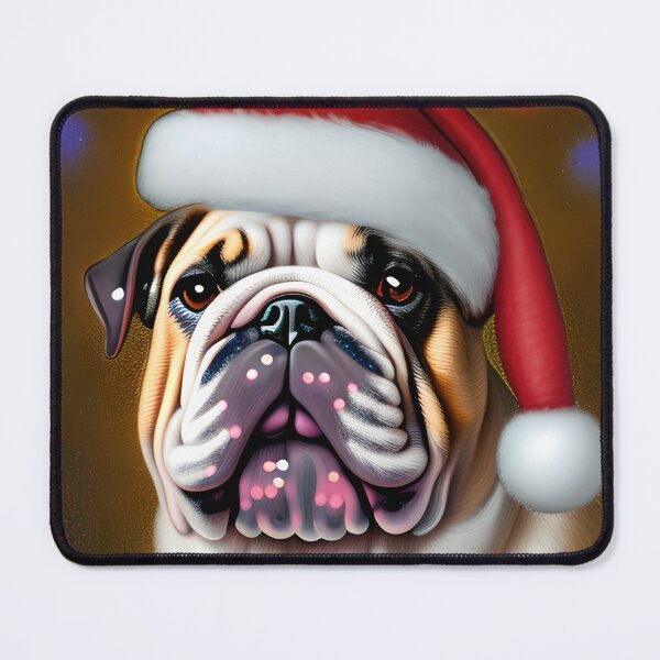 Item preview, Christmas Bulldog Wearing A Santa Hat designed and sold by ZenEverAI.