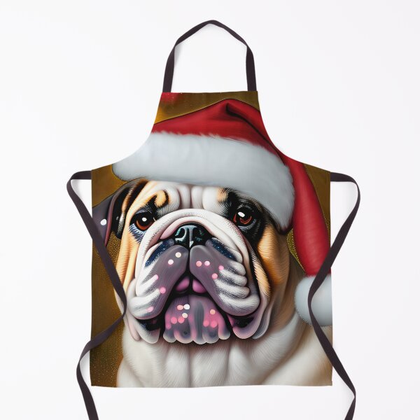 Item preview, Christmas Bulldog Wearing A Santa Hat designed and sold by ZenEverAI.