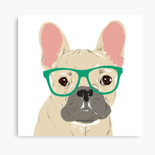 French bulldog with glasses painting online