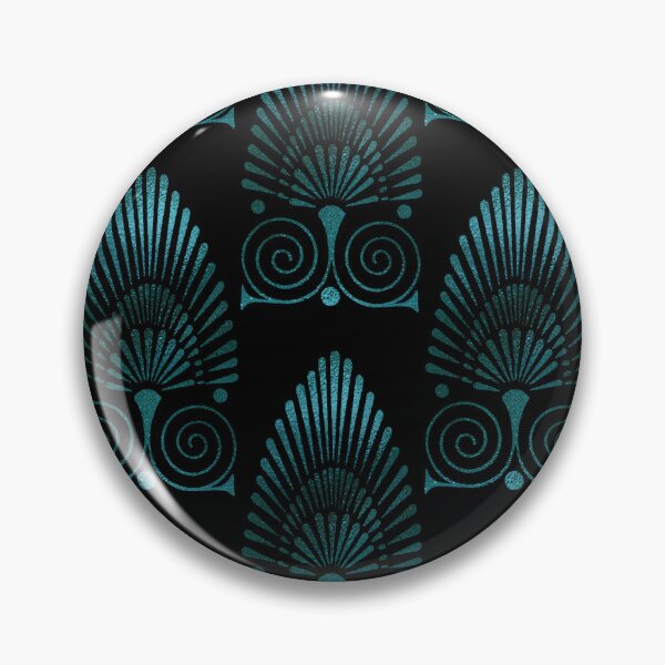 Item preview, De Luxe Art Deco Roaring Twenties Pattern Teal Black designed and sold by artsandsoul.