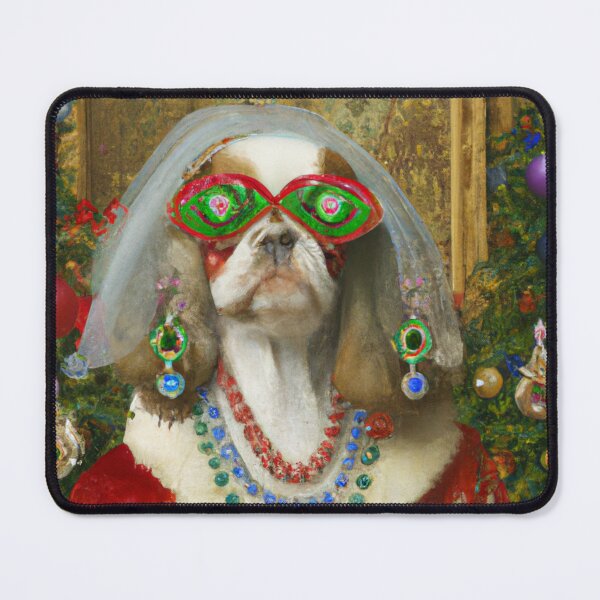 Item preview, Love, Crazy, Puppy, Dog, Funny Royal Christmas, Pet Portrait, Royal Doggie Paintings, Renaissance Pet King Portrait, Classic Pet Portrait, Print, Animal Wall Art designed and sold by RadRococo.