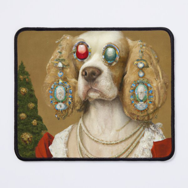 Item preview, Love, Crazy, Puppy, Dog, Funny Royal Christmas, Pet Portrait, Royal Doggie Paintings, Renaissance Pet King Portrait, Classic Pet Portrait, Print, Animal Wall Art designed and sold by RadRococo.