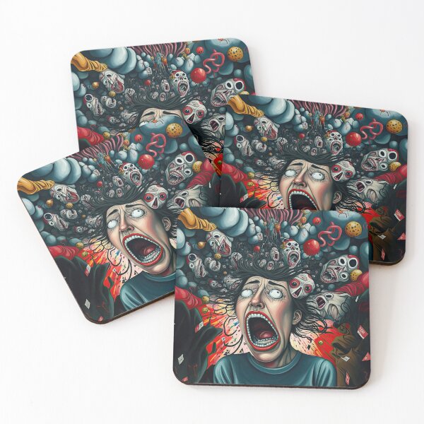 Item preview, Weird bizarre art with crazy human anxiety theme designed and sold by mrlongfield.