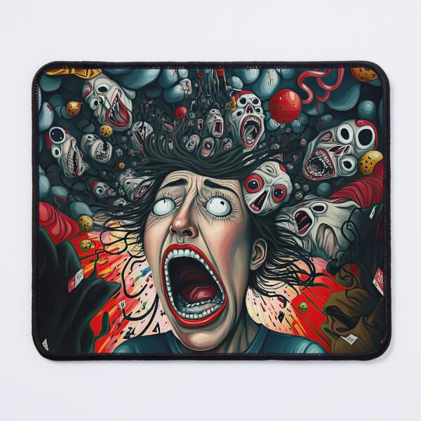 Item preview, Weird bizarre art with crazy human anxiety theme designed and sold by mrlongfield.