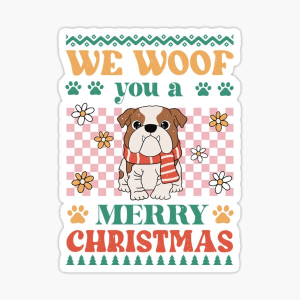 Merry Dogmas Vinyl Decal Sticker for Sign, Dog Christmas Decal