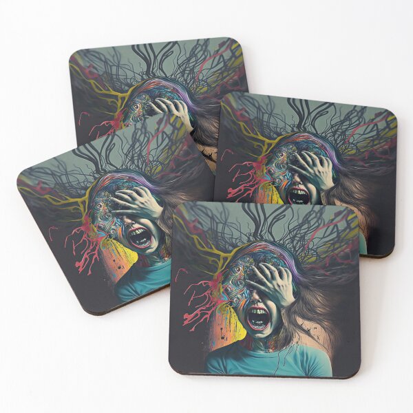 Item preview, Weird bizarre art with crazy human anxiety theme designed and sold by mrlongfield.