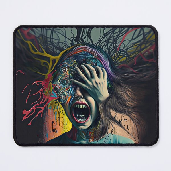 Item preview, Weird bizarre art with crazy human anxiety theme designed and sold by mrlongfield.