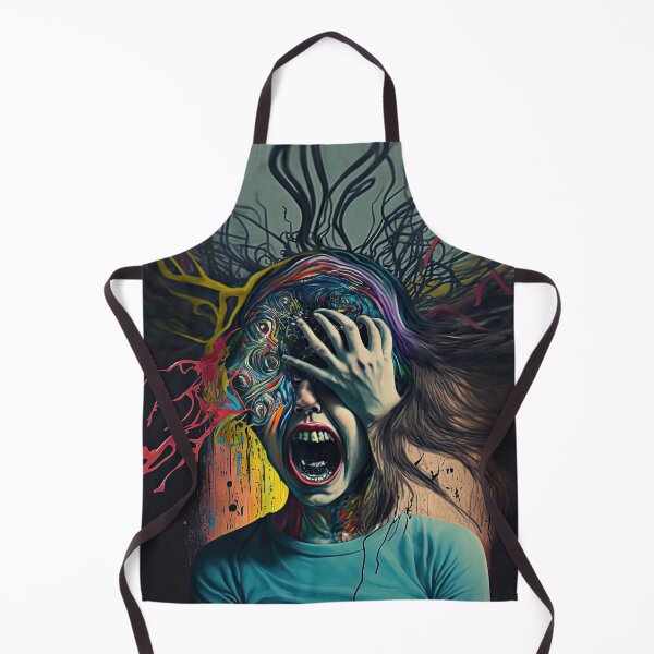 Item preview, Weird bizarre art with crazy human anxiety theme designed and sold by mrlongfield.