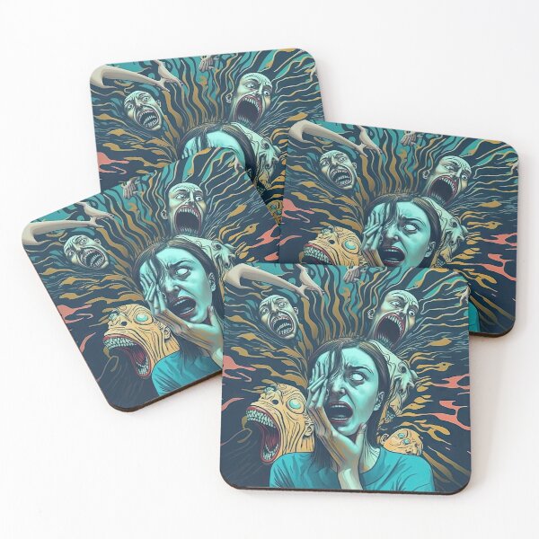 Item preview, Weird bizarre art with crazy human anxiety theme designed and sold by mrlongfield.