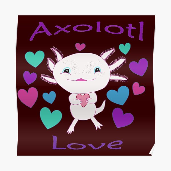 &amp;quot;Axolotl, Axolotl dunkelroter Hintergrund, Axolotl-Liebe, entzückender ...