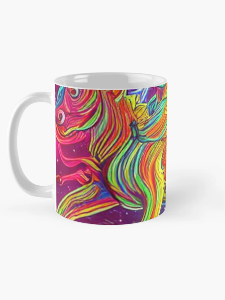 Aperçu 5 sur 6. Mug à café avec l'œuvre Neon Sherbet Fun Run créée et vendue par Sub-Ruminations.
