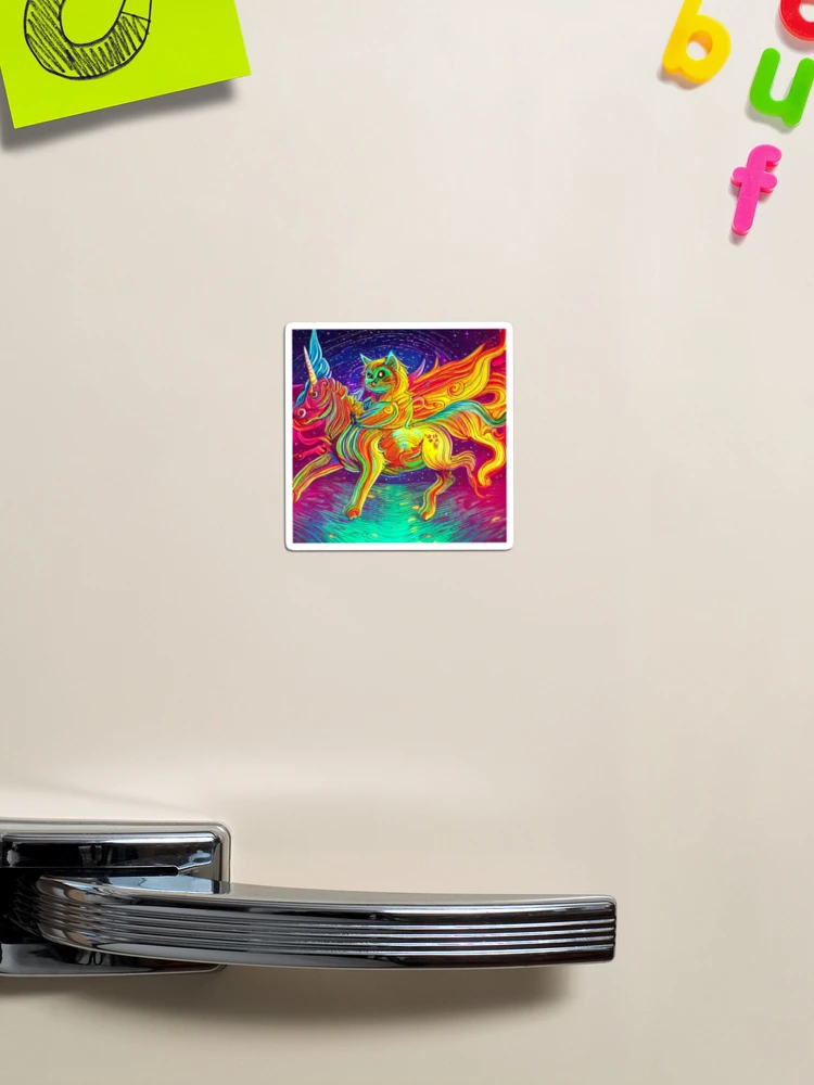 Aperçu 1 sur 3. Magnet avec l'œuvre Neon Sherbet Fun Run créée et vendue par Sub-Ruminations.