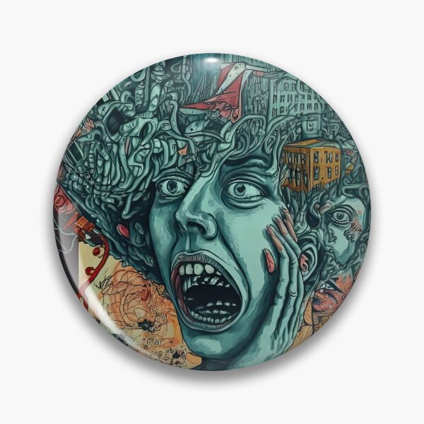 Item preview, Weird bizarre art with crazy human anxiety theme designed and sold by mrlongfield.