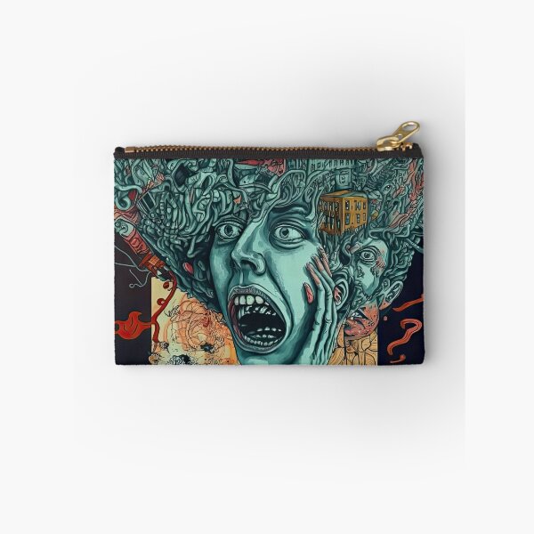 Item preview, Weird bizarre art with crazy human anxiety theme designed and sold by mrlongfield.