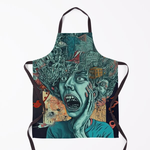 Item preview, Weird bizarre art with crazy human anxiety theme designed and sold by mrlongfield.