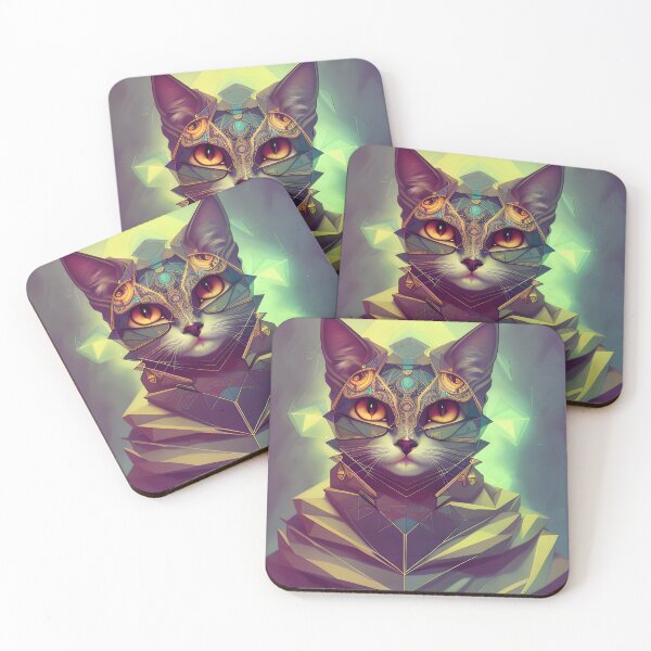 Item preview, Geometric Cat - Modern Digital Art designed and sold by Ai-michiart.