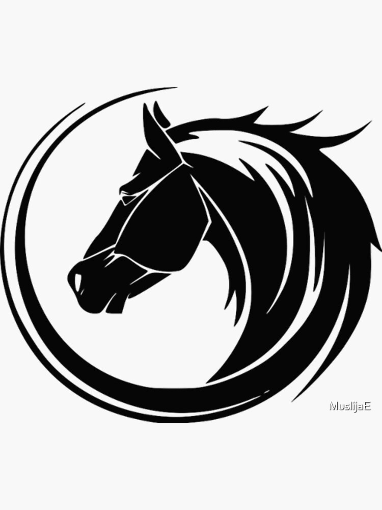 "horse logo " Sticker for Sale by MuslijaE Redbubble