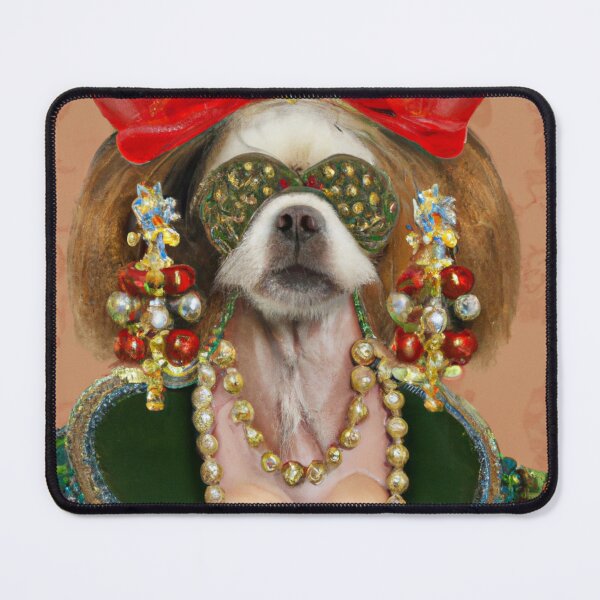 Item preview, Love, Crazy, Puppy, Dog, Funny Royal Christmas, Pet Portrait, Royal Doggie Paintings, Renaissance Pet King Portrait, Classic Pet Portrait, Print, Animal Wall Art designed and sold by RadRococo.