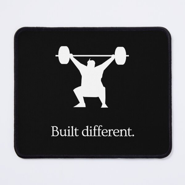 Item preview, Built Different - Body Positivity gym motivation - Ad Parody -  Squat Powerlifting designed and sold by MillennialMemer.