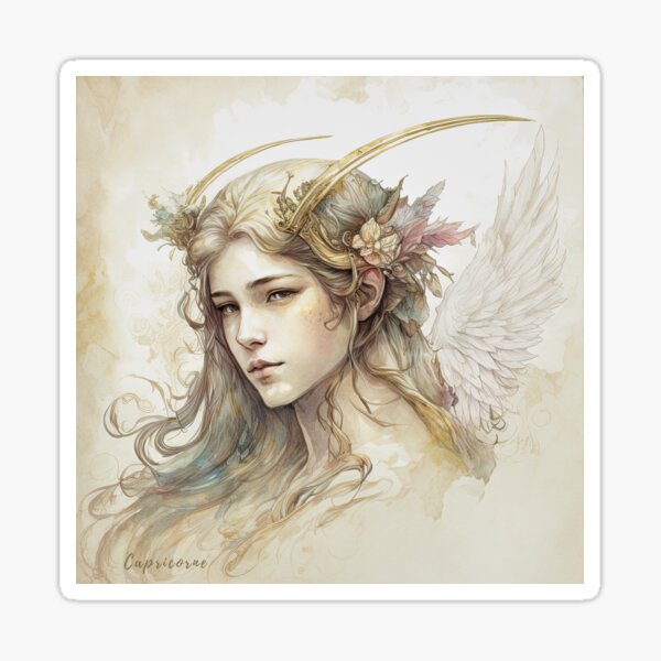 Watercolor Capricorn Zodiac Sign Sticker