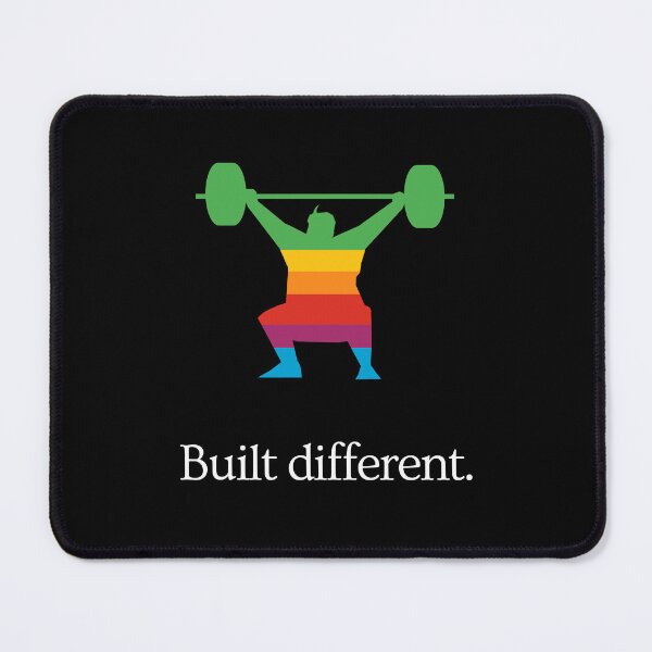 Item preview, Built Different - Body improvement gym motivation - Ad Parody -  Squat Powerlifting (colorful) designed and sold by MillennialMemer.