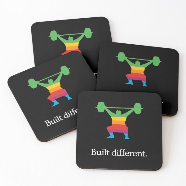 Item preview, Built Different - Body improvement gym motivation - Ad Parody -  Squat Powerlifting (colorful) designed and sold by MillennialMemer.