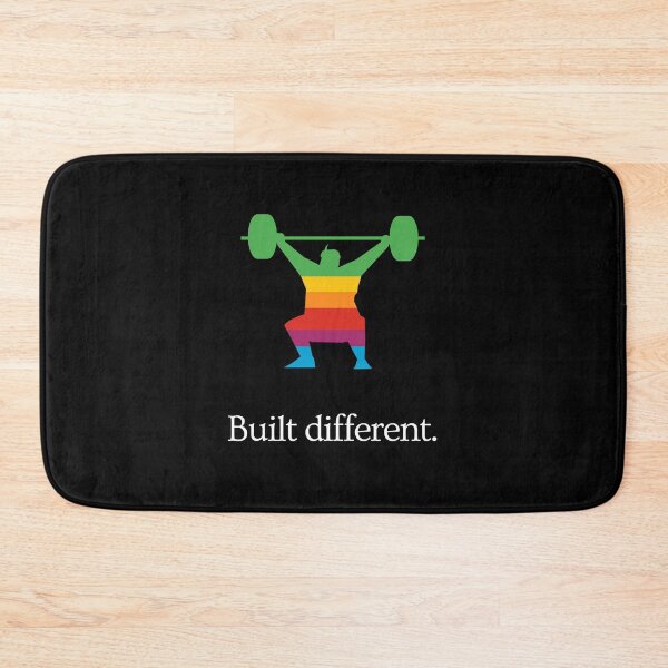 Item preview, Built Different - Body improvement gym motivation - Ad Parody -  Squat Powerlifting (colorful) designed and sold by MillennialMemer.