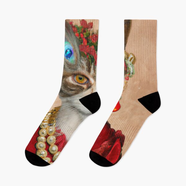 Item preview, Crazy, Kitty, Funny Royal Christmas, Pet Portrait, Royal Cat Paintings, Renaissance Pet King Portrait, Classic Pet Portrait, Print, Animal Wall Art  designed and sold by RadRococo.