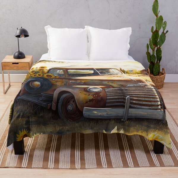Item preview, Rustic Vintage Farm Truck with Sunflowers designed and sold by cardinalhill.