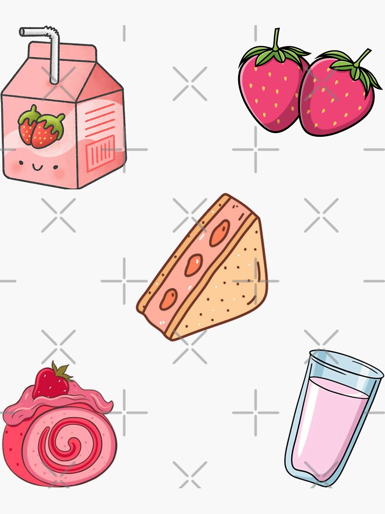 Strawberry Milk Sticker Pack Sticker for Sale by prismapansy