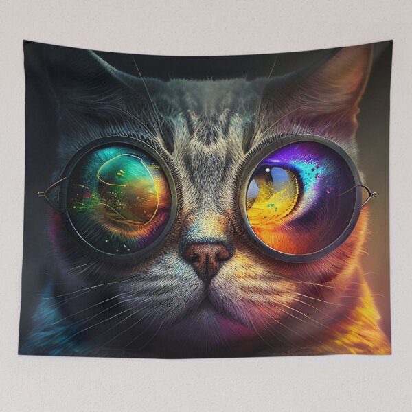 Item preview, Cool and Colourful Cat from the Animals with Attitude Collection - Contemporary Digital Art designed and sold by marcogolfo.