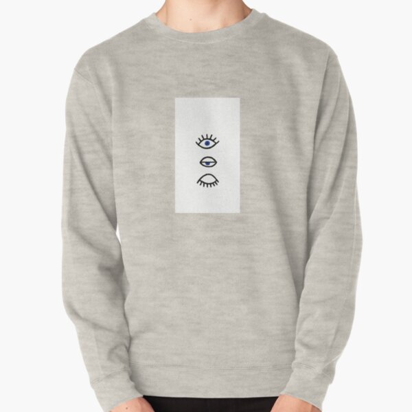 SZDIZOWE Evil Eye Seamless Print Pullover Long Sleeve Crew Neck