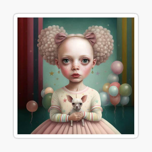 Chihuahua girl Party Sticker
