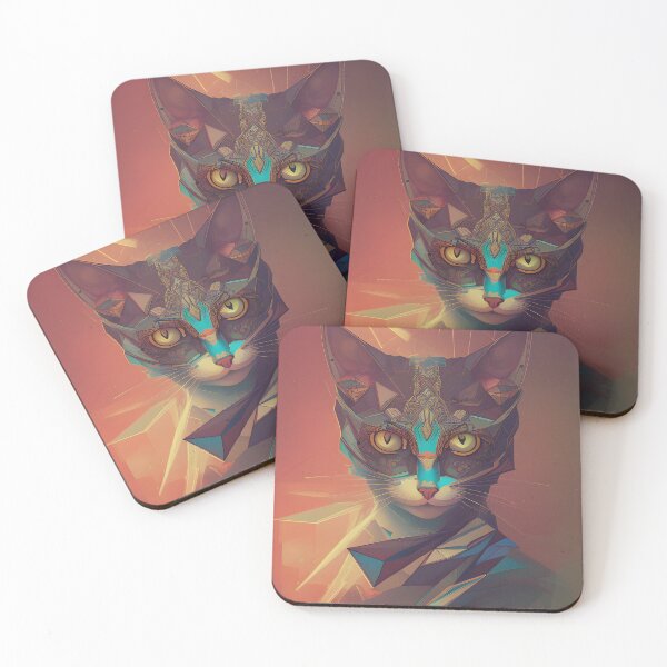 Item preview, Geometric Cat - Modern Digital Art designed and sold by Ai-michiart.