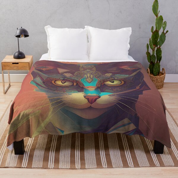 Item preview, Geometric Cat - Modern Digital Art designed and sold by Ai-michiart.