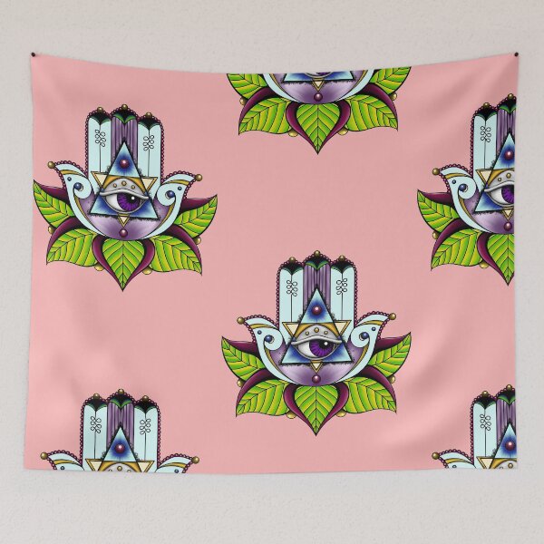 Item preview, Hamsa with Lotus designed and sold by DarkHorseBailey.