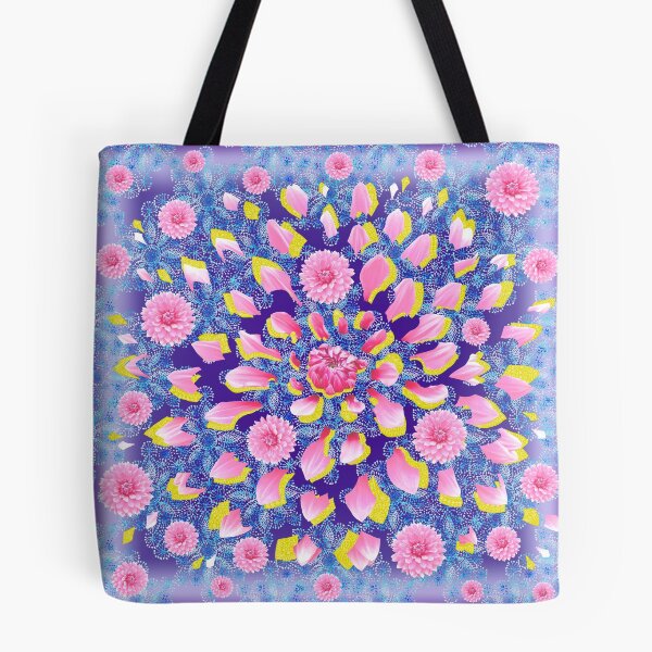 Item preview, Fragmented pink Dahlia over lace and purple gradient designed and sold by HelenPDesigns.