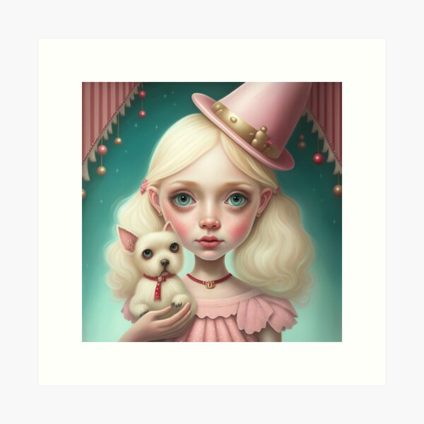 Dog Lover Girl Art Print