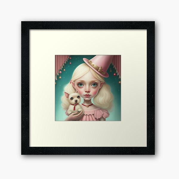 Dog Lover Girl Framed Art Print
