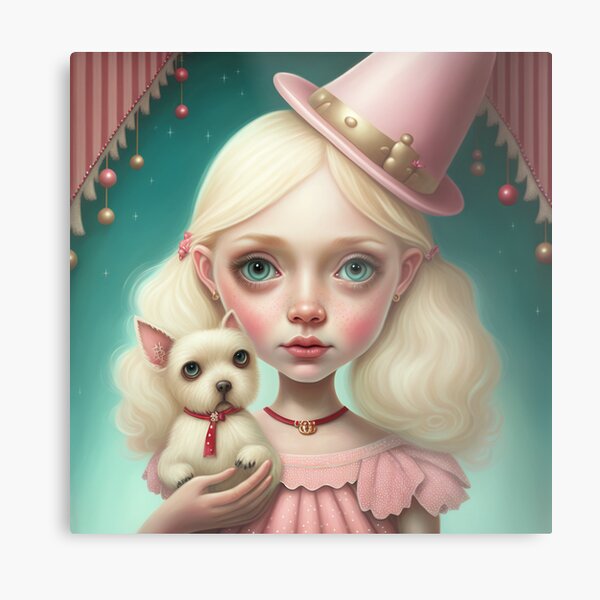 Dog Lover Girl Metal Print