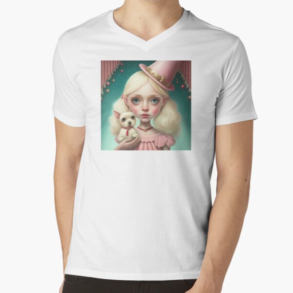 Dog Lover Girl V-Neck T-Shirt