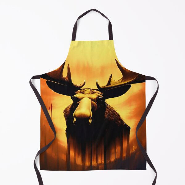 Item preview, Golden Sunset with Bull Moose with Rack Antlers, designed and sold by deniselynnimage.