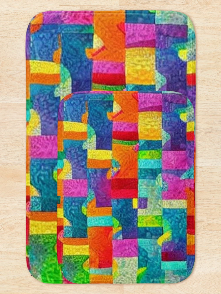 Thumbnail 5 of 6, Bath Mat, Abstract patchwork designed and sold by calibrit.