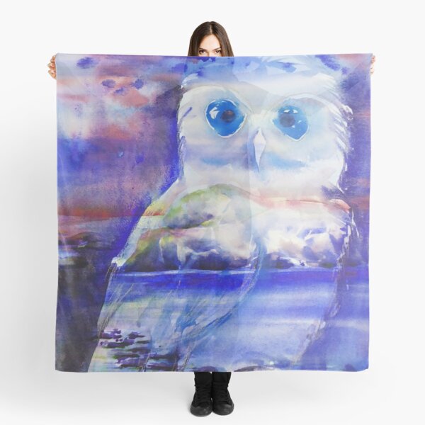 Boobook Owl in watercolour Scarf