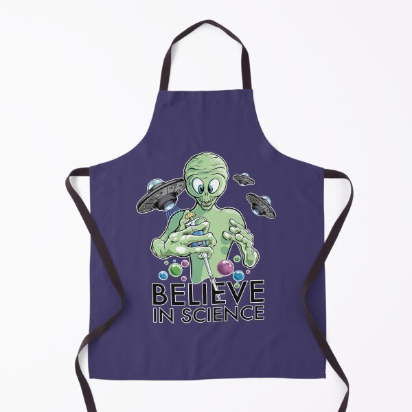 Item preview, Believe in Science - Alien Scientist with Pipette Cartoon and DNA molecules designed and sold by Zit-Zat-Zot.